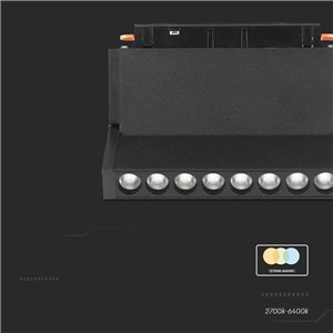 Oprawa Szynosystem SMART 48V V-TAC 10W LED CCT 30st SMART WiFi TRACKLIGHT Czarna VT-3610 2700K-6400K 900lm 3 Lata Gwarancji