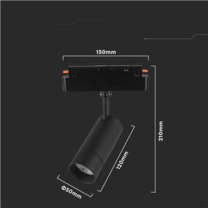 Oprawa Projektor Szynosystem SMART 48V V-TAC 8W LED CCT 27st SMART WiFi TRACKLIGHT Czarna VT-908D 2700K-6400K 700lm 3 Lata Gwarancji