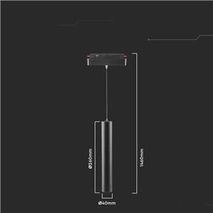 Oprawa Projektor Szynosystem SMART 48V V-TAC 8W LED CCT 30st SMART WiFi TRACKLIGHT Czarna VT-908D 2700K-6400K 700lm 3 Lata Gwarancji