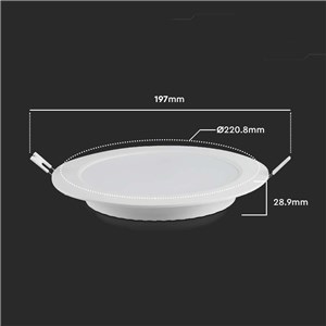 Panel LED V-TAC wpuszczany premium downlight 18W okrągły fi220 VT-61018 3000K 1850lm