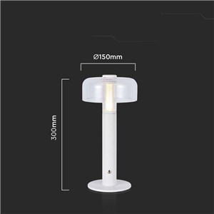 Lampka stołowa nocna V-TAC 1W LED 30cm ładowanie USB ściemnianie biała VT-1049 3000K 100lm
