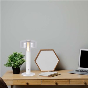 Lampka stołowa nocna V-TAC 1W LED 30cm ładowanie USB ściemnianie biała VT-1049 3000K 100lm