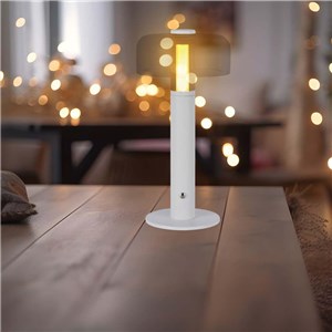 Lampka stołowa nocna V-TAC 1W LED 30cm ładowanie USB ściemnianie biała VT-1049 3000K 100lm