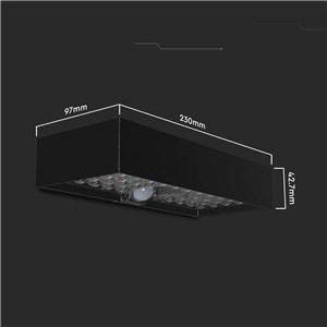 Kinkiet Ogrodowy Ścienny Solarny V-TAC 6W Czujnik Ruchu Czarny VT-406 4000K 900lm