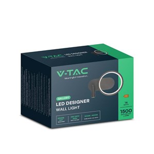 Oprawa kinkiet ścienny V-TAC LED 14W czarna VT-7906 4000K 1500lm