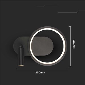 Oprawa kinkiet ścienny V-TAC LED 14W czarna VT-7906 4000K 1500lm