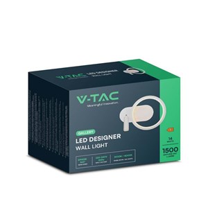 Oprawa kinkiet ścienny V-TAC LED 14W biała VT-7906 4000K 1500lm