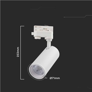 Oprawa Szynosystem 3F V-TAC 30W LED 35st CCT CRI90+ Biała VT-47030 2700K-4000K-6500K 2900lm