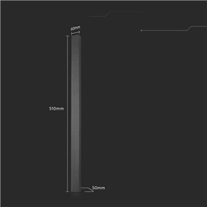 Oprawa ścienna elewacyjna LED linia V-TAC 10W IP65 czarna 51cm VT-1173 3000K 1250lm