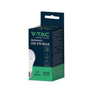 Żarówka Awaryjna LED V-TAC 9W A70 E27 4,5h VT-509 4000K 720lm