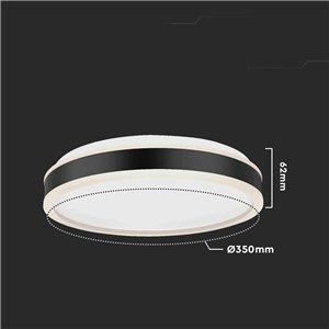Oprawa sufitowa plafoniera V-TAC 18W LED 3w1 czarny okrągły fi.35cm VT-7779 4000K 1280lm