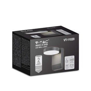 Naświetlacz elewacyjny V-TAC 17W LED okrągła czarna IP65 VT-11020 4000K 2520lm