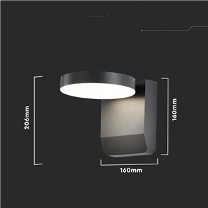 Naświetlacz elewacyjny V-TAC 17W LED okrągła czarna IP65 VT-11020 4000K 2520lm