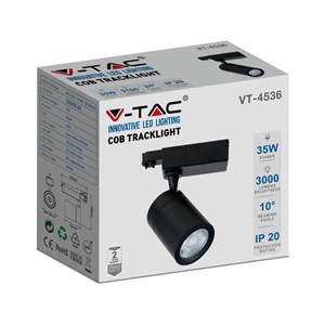 Oprawa Szynosystem 3F V-TAC 35W 10st Czarna VT-4536 3000K 3000lm
