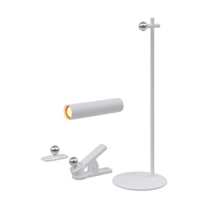 Lampka Biurkowa V-TAC 4w1 37cm Kinkiet Klips Latarka 3W LED Biała VT-7413 4000K 300lm