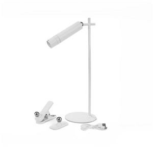 Lampka Biurkowa V-TAC 4w1 37cm Kinkiet Klips Latarka 3W LED Biała VT-7413 4000K 300lm