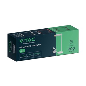 Lampka Biurkowa V-TAC 4w1 37cm Kinkiet Klips Latarka 3W LED Biała VT-7413 4000K 300lm