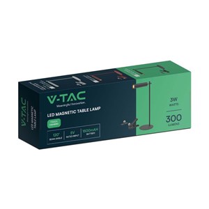 Lampka Biurkowa V-TAC 4w1 37cm Kinkiet Klips Latarka 3W LED Czarna VT-7413 4000K 300lm