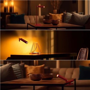 Lampka Biurkowa V-TAC 4w1 37cm Kinkiet Klips Latarka 3W LED Czerwona VT-7413 4000K 300lm