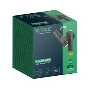 Kinkiet Ścienny V-TAC 6W LED IP44 Czarny VT-1186 3000K 620lm