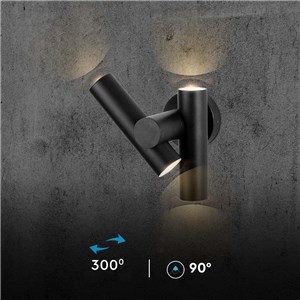 Kinkiet Ścienny V-TAC 6W LED IP44 Czarny VT-1186 3000K 620lm