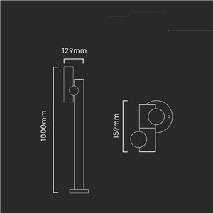 Słupek Ogrodowy V-TAC 4W LED 100CM Czarny IP44 VT-1187 4000K 390lm
