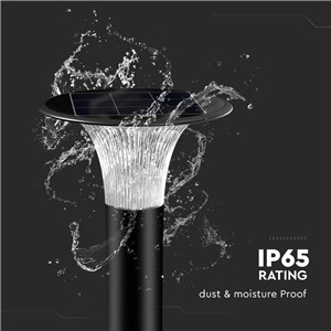 Słupek Ogrodowy Solarny V-TAC 15W LED IP65 Czujnik Ruchu CCT Czarny 88cm VT-413 6000K+4000K 2200lm 3 Lata Gwarancji