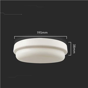 Plafon V-TAC 18W LED Okrągły 195x38mm IP54 VT-8096 4000K 1820lm
