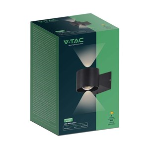 Oprawa Ścienna V-TAC 5W Kinkiet Góra Dół Czarny IP65 VT-1179 3000K 465lm