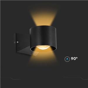 Oprawa Ścienna V-TAC 5W Kinkiet Góra Dół Czarny IP65 VT-1179 3000K 465lm