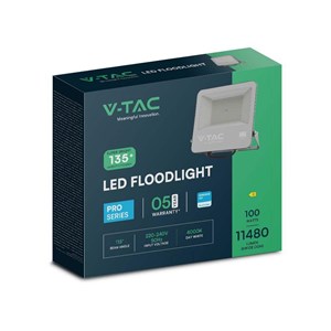 Projektor LED V-TAC 100W 135Lm/W SAMSUNG CHIP Czarny VT-44101 4000K 11480lm 5 Lat Gwarancji