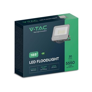 Projektor LED V-TAC 30W 185Lm/W czarny VT-4435 6500K 5550lm 2 lata Gwarancji