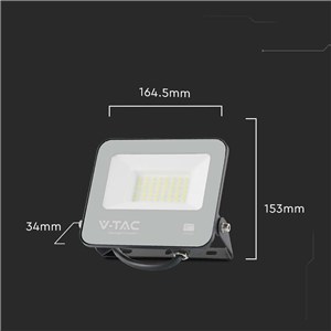 Projektor LED V-TAC 30W 185Lm/W czarny VT-4435 6500K 5550lm 2 lata Gwarancji