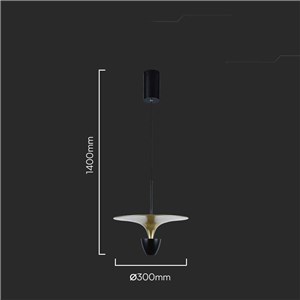 Oprawa Zwieszana V-TAC 9W LED Czarny+Złoty VT-7832 4000K 1000lm