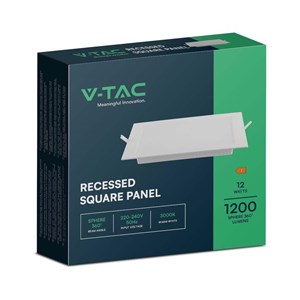Panel LED V-TAC wpuszczany premium downlight 12W kwadrat 170x170 VT-61012 6500K 1200lm
