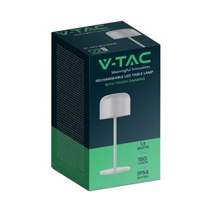 Lampka biurkowa nocna V-TAC 1,5W LED 21cm ładowanie ściemnianie biała VT-1181 2700K-5700K 150lm