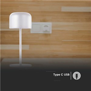 Lampka biurkowa nocna V-TAC 1,5W LED 21cm ładowanie ściemnianie biała VT-1181 2700K-5700K 150lm