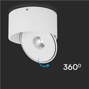 Oprawa natynkowa downlight V-TAC 20W uchylna CRI90 CCT biała VT-2825 3000K-4000K-6400K 1408lm