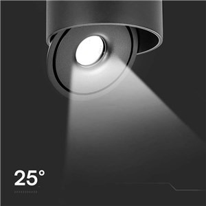 Oprawa natynkowa downlight V-TAC 20W uchylna CRI90 CCT czarna VT-2825 3000K-4000K-6400K 1408lm