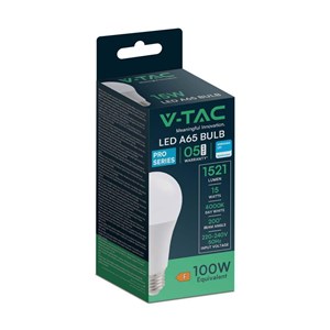 Żarówka LED V-TAC SAMSUNG CHIP 15W E27 A65 VT-21015 4000K 1521lm 5 lat gwarancji