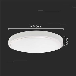 Plafon V-TAC 18W LED Okrągły 25cm Natynkowy IP44 Biały VT-8618 3000K 1830lm