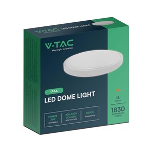 Oprawa sufitowa plafoniera V-TAC 18W LED okrągły 25cm natynkowy IP44 biały VT-8618 6500K 1830lm