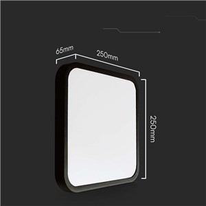 Oprawa sufitowa plafoniera V-TAC 18W LED kwadrat 25x25cm natynkowy IP44 czarny VT-8618B 3000K 1830lm