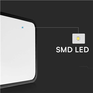 Oprawa sufitowa plafoniera V-TAC 48W LED kwadrat 42x42cm natynkowy IP44 czarny VT-8630B 6500K 5160lm