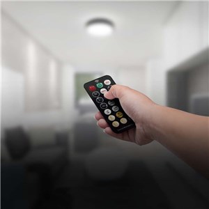 Plafon V-TAC 24W LED okrągły 35cm natynkowy pilot czujnik ruchu IP44 czarny VT-8624S 4000K 2500lm