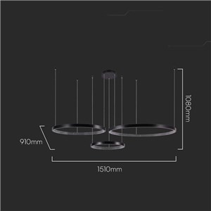 Oprawa Zwieszana V-TAC 57W LED Czarna VT-7824 3000K 6840lm