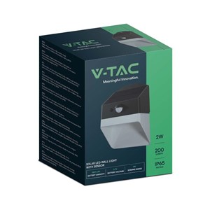 Kinkiet ogrodowy ścienny solarny V-TAC 2W czujnik ruchu VT-422 4000K 200lm