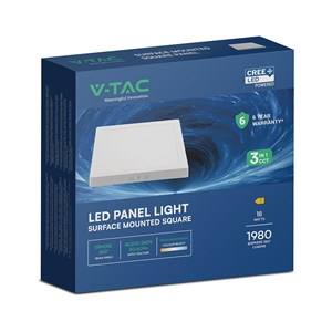 Panel natynkowy downlight V-TAC 18W LED CREE CHIP kwadrat 214x214mm VT-60018CCT 3000K-4000K-6500K 1980lm 6 lat gwarancji