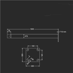 Słup do opraw ogrodowych V-TAC 3mb fi70-75 VT-45W VT-65W SKU 5150 5151 5152 5153