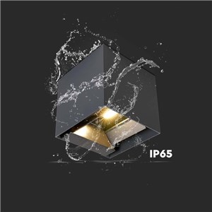 Oprawa Ścienna Solarna V-TAC 9W LED COB Regulowana Czarna Kostka 15x15cm IP65 VT-11109 3000K 860lm